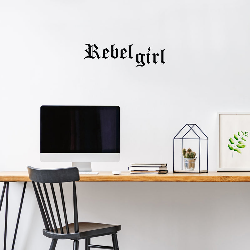 Vinyl Wall Art Decal - Rebel Girl - 7" x 25" - Trendy Inspirational Quote Sticker For Girls Home School Office Living Room Teen Room Bedroom Makeup Mirror Decor 3