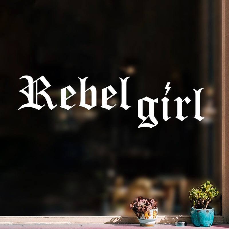 Vinyl Wall Art Decal - Rebel Girl - 7" x 25" - Trendy Inspirational Quote Sticker For Girls Home School Office Living Room Teen Room Bedroom Makeup Mirror Decor 3