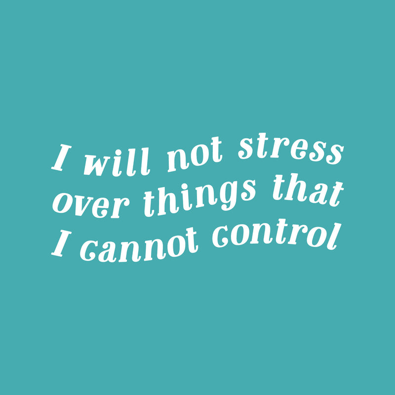 Vinyl Wall Art Decal - I Will Not Stress Over Things That I Cannot Control - 10" x 23" - Modern Inspirational Positive Self Love Quote Sticker For Home School Office Bedroom Closet Living Room Decor 1