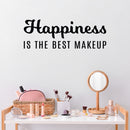 Vinyl Wall Art Decal - Happiness Is The Best Makeup - 4" x 20" - Modern Inspirational Positive Quote Sticker For Home Bedroom Bathroom Mirror Living Room Spa Decor 3