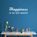 Vinyl Wall Art Decal - Happiness Is The Best Makeup - 4" x 20" - Modern Inspirational Positive Quote Sticker For Home Bedroom Bathroom Mirror Living Room Spa Decor 2