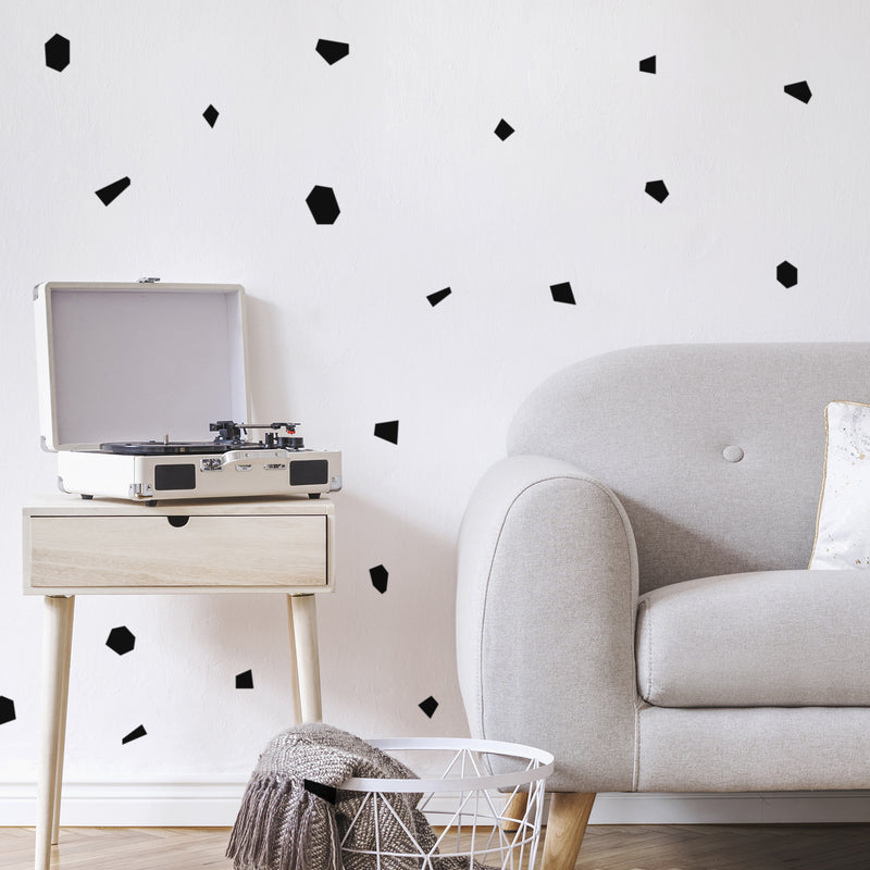 Set Of 37 Vinyl Wall Art Decal - Small Terrazzo Pattern - From 2" x 3" Each - Trendy Fun Minimalist Design For Bedroom Living Room Kids Room Classroom Office Coffee Shop Decor 3