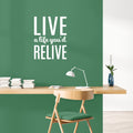 Vinyl Wall Art Decal - Live A Life You'd Relive - 22" x 17" - Modern Motivational Optimism Quote Sticker For Home Office Bedroom Closet Living Room Coffee Shop Decor 1