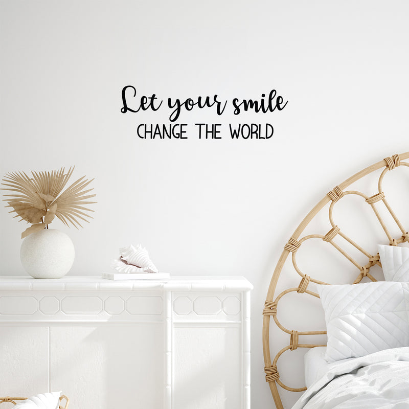 Vinyl Wall Art Decal - Let Your Smile Change The World - Modern Inspirational Positive Quote Sticker For Home Office Bedroom Closet Living Room Coffee Shop Decor 2