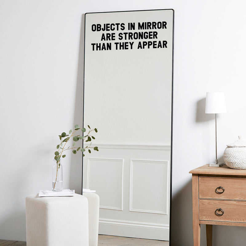 Vinyl Wall Art Decal - Objects In Mirror Are Stronger Than They Appear - Trendy Lovely Inspirational Quote Sticker For Home Bedroom Closet Living Room Bathroom Decor 3