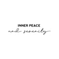 Vinyl Wall Art Decal - Inner Peace And Serenity - Trendy Inspirational Positive Quote Sticker For Home Office Bedroom Closet Kids Room Living Room Coffee Shop Decor 1