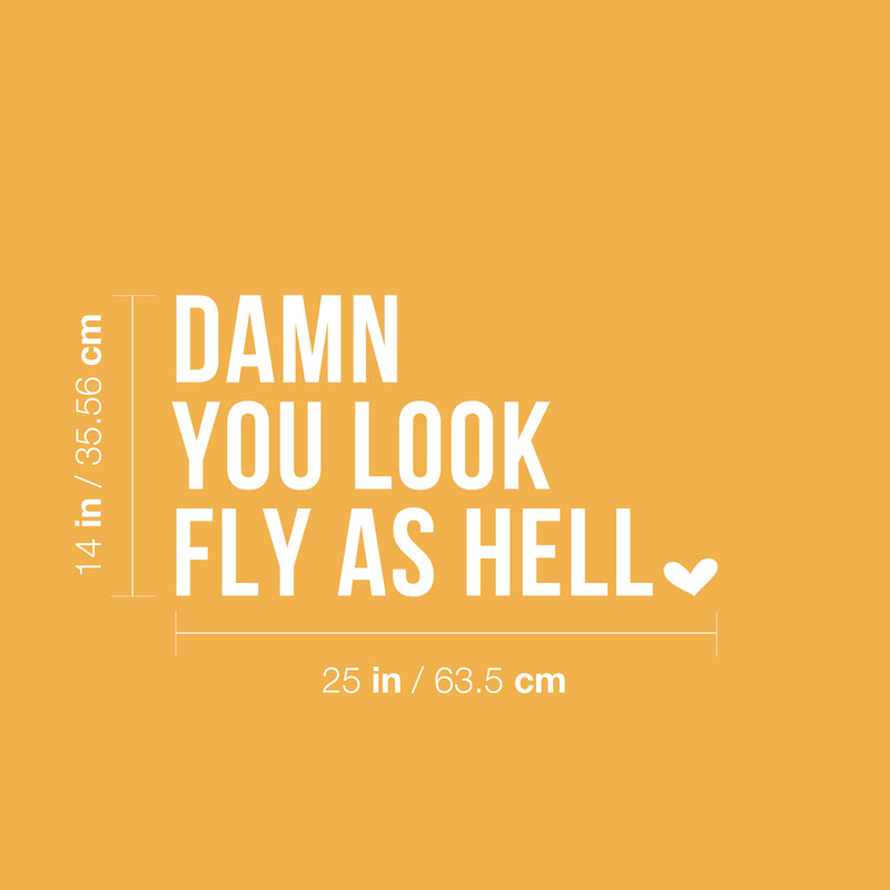 Vinyl Wall Art Decal - Damn You Look Fly As Hell - 17.5" x 16" - Modern Motivational Sarcasm Self Esteem Quote Sticker For Bedroom Closet Home Office Living Room Bathroom Decor 4