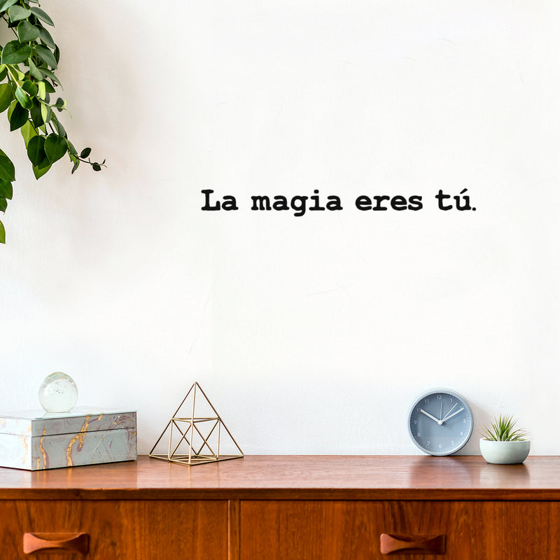 Vinyl Wall Art Decal - La Mágia Eres Tú / The Magic Is You - Modern Inspiring Positive Lovely Spanish Quote Sticker For Home Bedroom Living Room Office Coffee Shop Decor 3