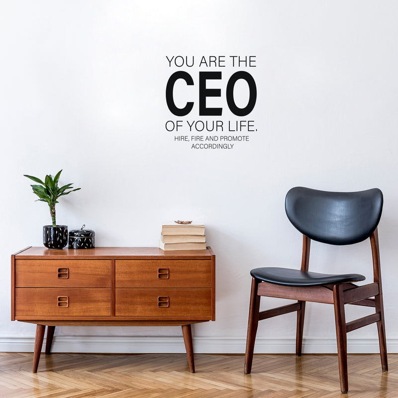 Vinyl Wall Art Decal - You Are The CEO Of Your Life. Hire; Fire And Promote Accordingly - 17" x 17" - Modern Positive Quote Sticker For Living Room School Office Coffee Shop Decor 2