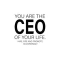 Vinyl Wall Art Decal - You Are The CEO Of Your Life. Hire; Fire And Promote Accordingly - Trendy Positive Quote Sticker For Living Room School Office Coffee Shop Decor 1