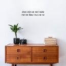 Vinyl Wall Art Decal - Jesus Loves Me This I Know For The Bible Tells Me So - 4.7" x 22" - Modern Lovely Spiritual Quote Sticker For Bedroom Living Room Office Religious Decor 2