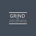 Vinyl Wall Art Decal - Grind. To Perform Repetitive Task - 16" x 25" - Modern Inspiring Positive Quote Sticker For Living Room Office School Coffee Shop Decor 1
