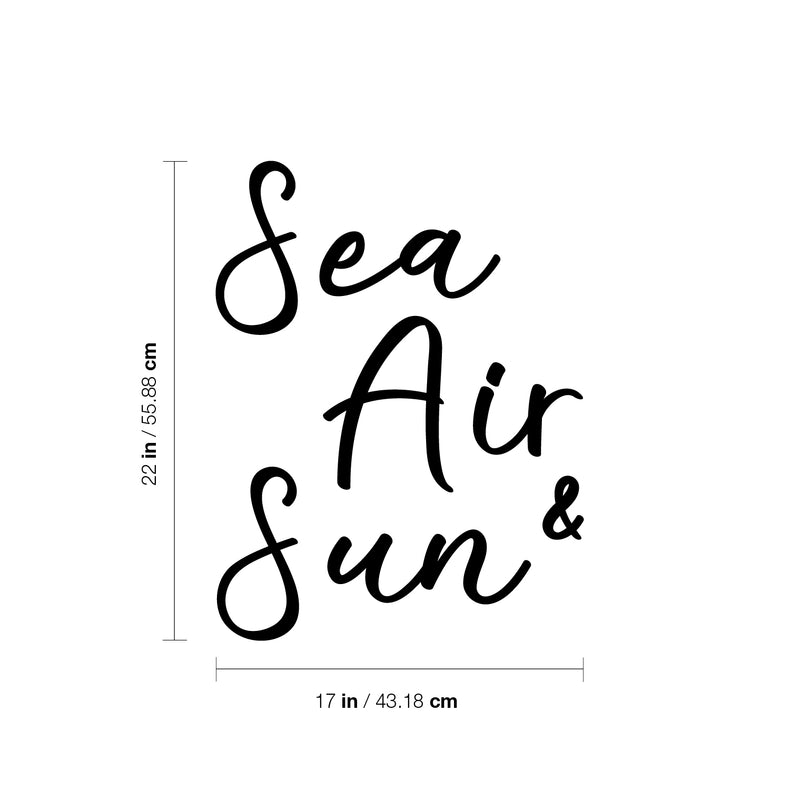 Vinyl Wall Art Decal - Sea; Air & Sun - Trendy Inspirational Positive Summer Quote Sticker For Home Office Bedroom Kids Room Living Room Store Decor 4