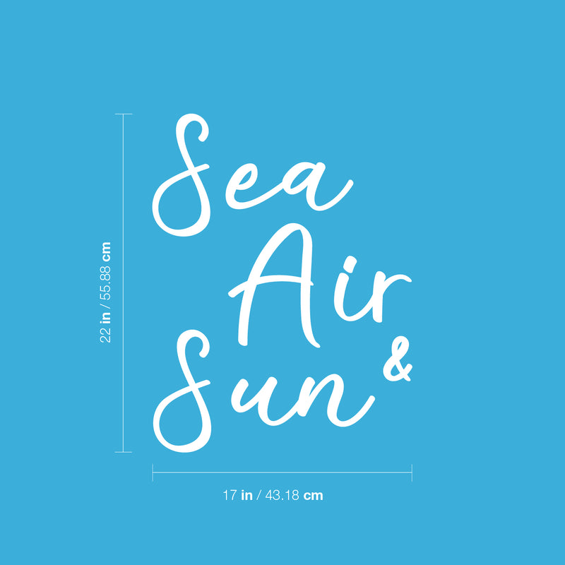 Vinyl Wall Art Decal - Sea; Air & Sun - 3" x 25" - Trendy Inspirational Mermaid Quote Sticker For Girls Room Woman Home Office Bedroom Living Room Store Decor 4