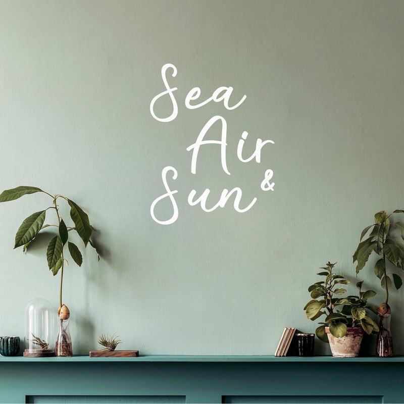 Vinyl Wall Art Decal - Sea; Air & Sun - 3" x 25" - Trendy Inspirational Mermaid Quote Sticker For Girls Room Woman Home Office Bedroom Living Room Store Decor 3