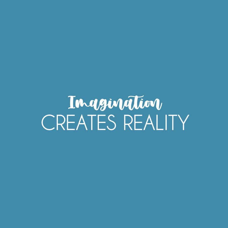 Vinyl Wall Art Decal - Imagination Creates Reality - 5" x 25" - Trendy Motivational Optimistic Quote Sticker For Bedroom Living Room Playroom Office School Coffee Shop Decor 1