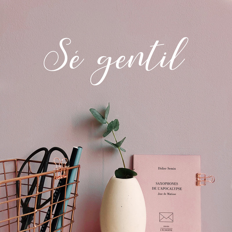Vinyl Wall Art Decal - Sé Gentil / Be Gentle - Trendy Inspirational Positive Lovely Spanish Quote Sticker For Home Bedroom Living Room Playroom School Office Decor 5