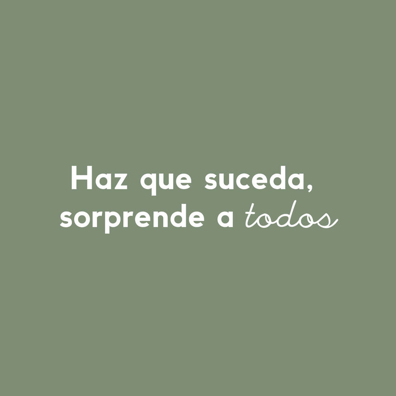 Vinyl Wall Art Decal - Haz Que Suceda; Sorprende A Todos / Make It Happen; Surprise Everyone - 6" x 25" - Trendy Inspiring Spanish Quote Sticker For Bedroom Closet Office Gym Decor 1