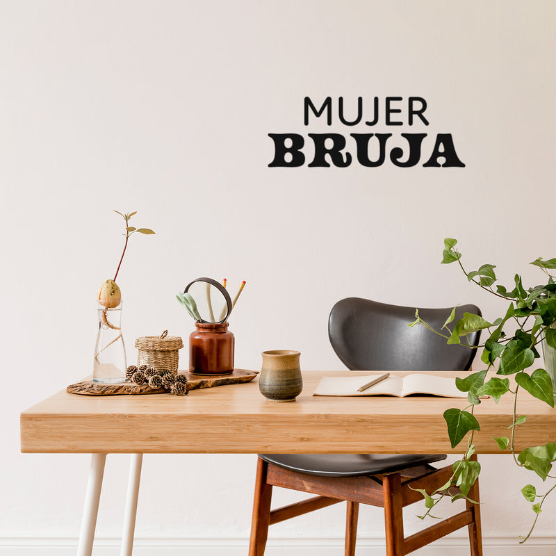 Vinyl Wall Art Decal - Mujer Bruja / Witch Woman - 9" x 25" - Trendy Fun Positive Spanish Feminine Quote Sticker For Office Boutique Beauty Salon Bedroom Closet Living Room Decor 3