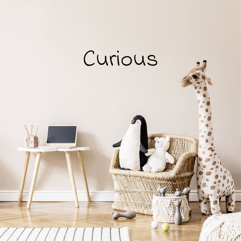 Vinyl Wall Art Decal - Curious - 5" x 25" - Trendy Inspirational Funny Cute Quote Sticker For Home Bedroom Living Room Kids Room Playroom Daycare Nursery School Decor 2