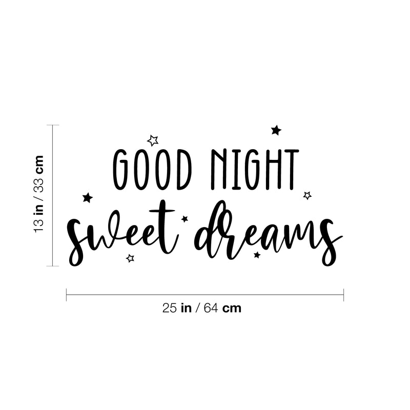 Vinyl Wall Art Decal - Good Night Sweet Dreams - 13" x 25" - Trendy Cute Inspiring Quote Sticker For Home Bedroom Living Room Kids Room Playroom Daycare Nursery Decor 4