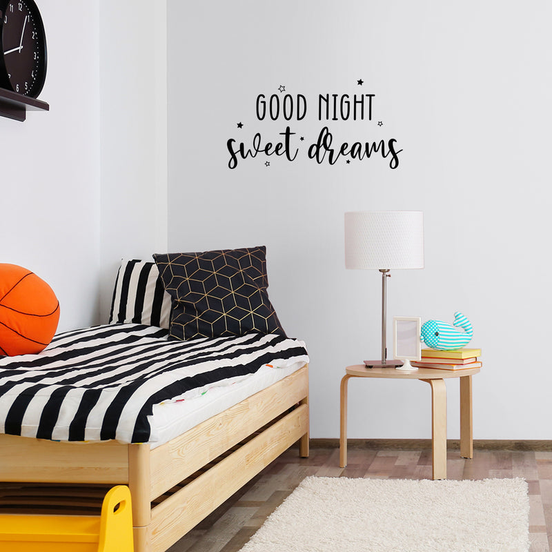 Vinyl Wall Art Decal - Good Night Sweet Dreams - 13" x 25" - Trendy Cute Inspiring Quote Sticker For Home Bedroom Living Room Kids Room Playroom Daycare Nursery Decor 3