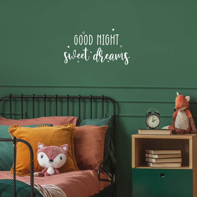 Vinyl Wall Art Decal - Good Night Sweet Dreams - 13" x 25" - Trendy Cute Inspiring Quote Sticker For Home Bedroom Living Room Kids Room Playroom Daycare Nursery Decor 2