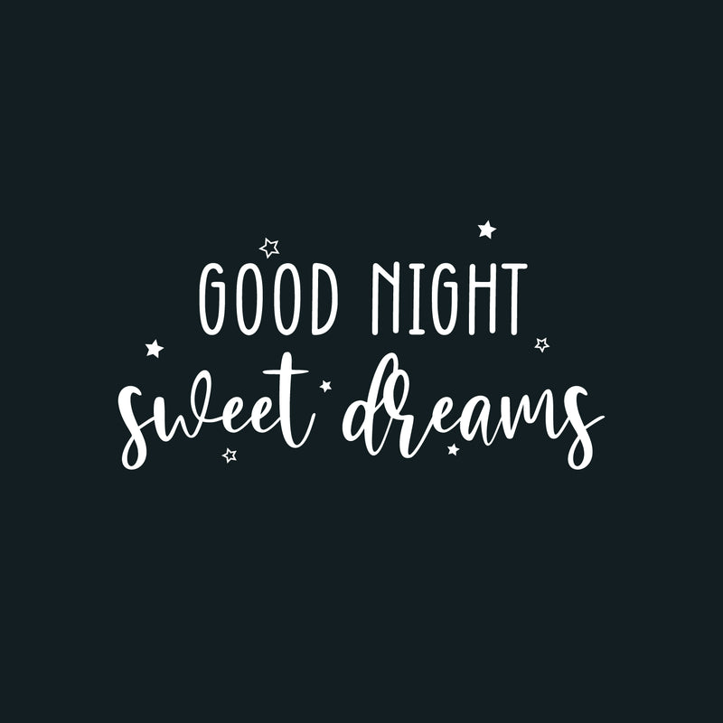 Vinyl Wall Art Decal - Good Night Sweet Dreams - 13" x 25" - Trendy Cute Inspiring Quote Sticker For Home Bedroom Living Room Kids Room Playroom Daycare Nursery Decor 1