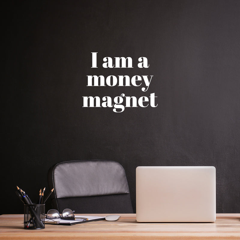 Vinyl Wall Art Decal - I Am A Money Magnet - 16" x 20" - Trendy Motivational Fun Positive Quote Sticker For Home Living Room School Office Store Coffee Shop Decor 3