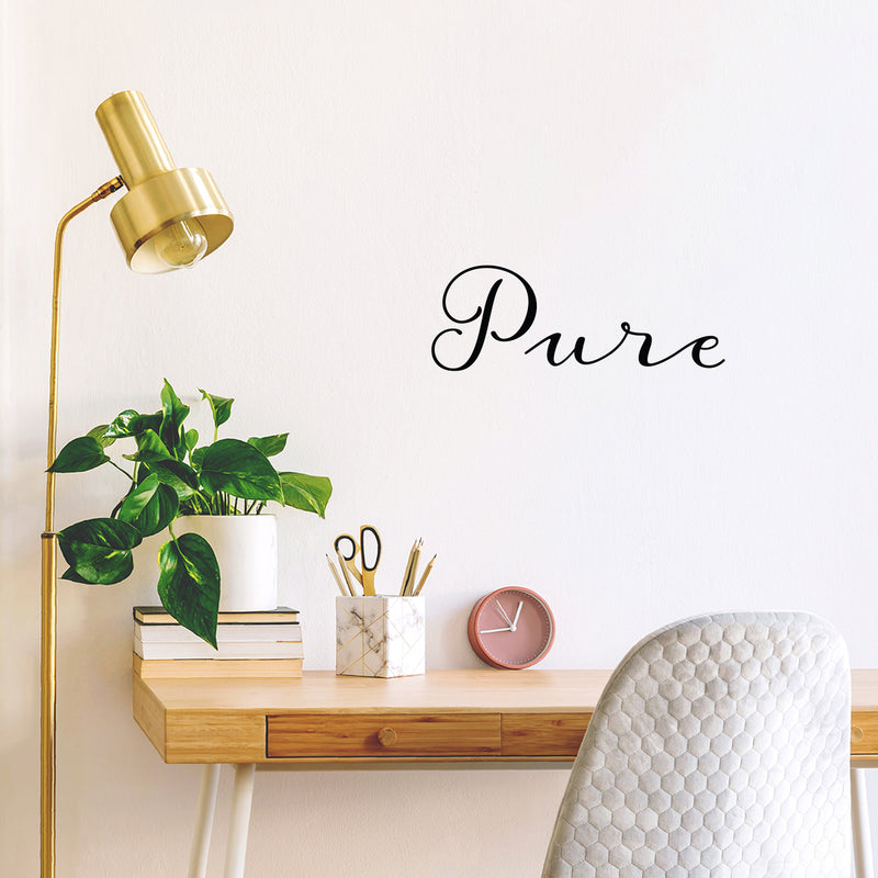 Vinyl Wall Art Decal - Pure - 5. Modern Inspirational Positive Self Love Quote Sticker For Home School Office Bedroom Closet Living Room Decor 2