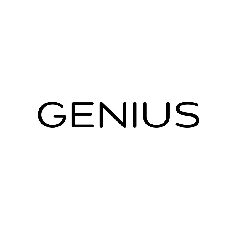 Vinyl Wall Art Decal - Genius - 4" x 25" - Trendy Motivational Positive Hard Work Quote Sticker For Home Bedroom Living Room Playroom  School Classroom Office Store Coffee Shop Decor 1