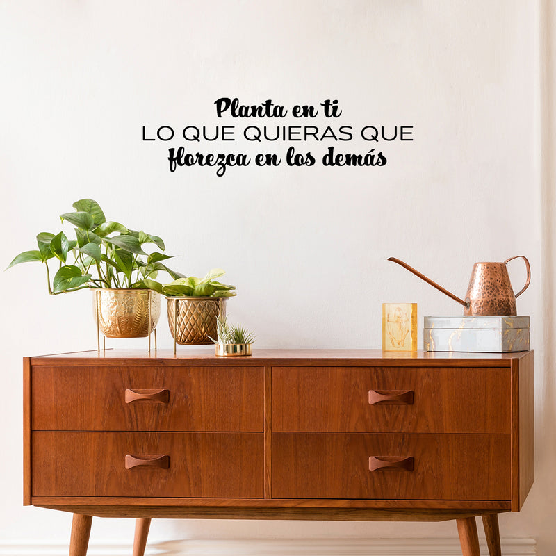 Vinyl Wall Art Decal - Planta En Ti Lo Que Quieras Que Florezca / Plant In You What You Want To Bloom - 8. Motivating Spanish Quote Sticker For Home Office School Gym Decor 2