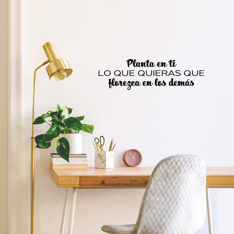 Vinyl Wall Art Decal - Planta En Ti Lo Que Quieras Que Florezca / Plant In You What You Want To Bloom - 8. Motivating Spanish Quote Sticker For Home Office School Gym Decor 3