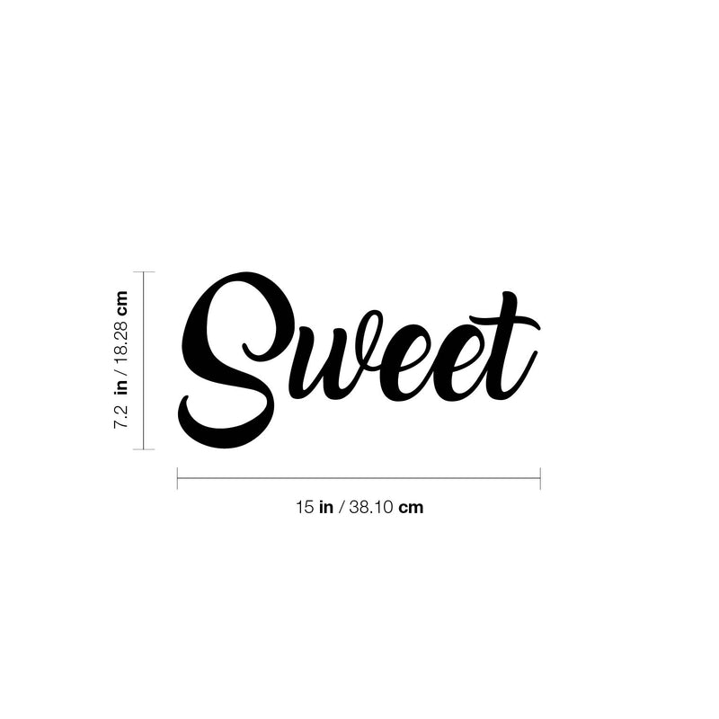 Vinyl Wall Art Decal - Sweet - 7. Modern Inspirational Cute Word Quote Sticker For Kids Room Living Room Home School Classroom Bedroom Mirror Decor 4