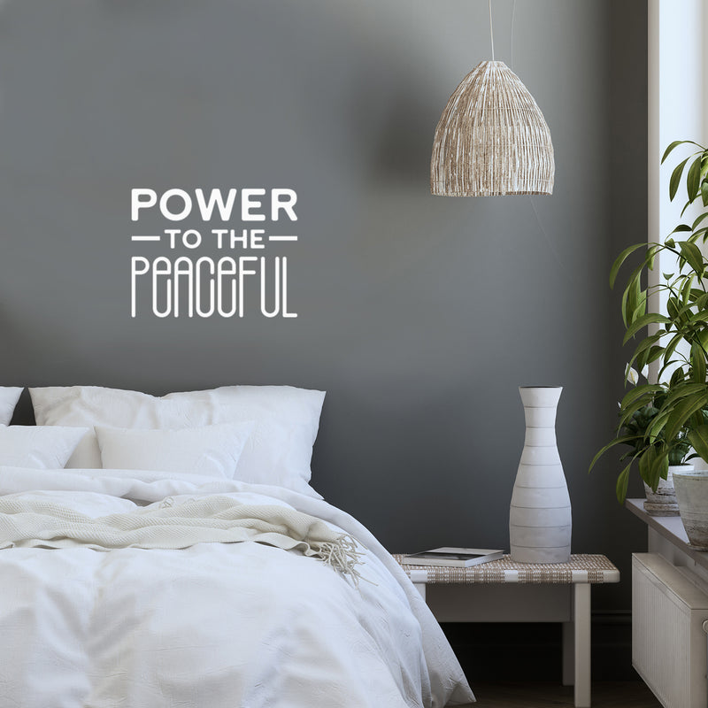 Vinyl Wall Art Decal - Power To The Peaceful - 13" x 17" - Modern Lovely Inspirational Self Esteem Quote Sticker For Bedroom Living Room Office Coffee Shop Decor 2