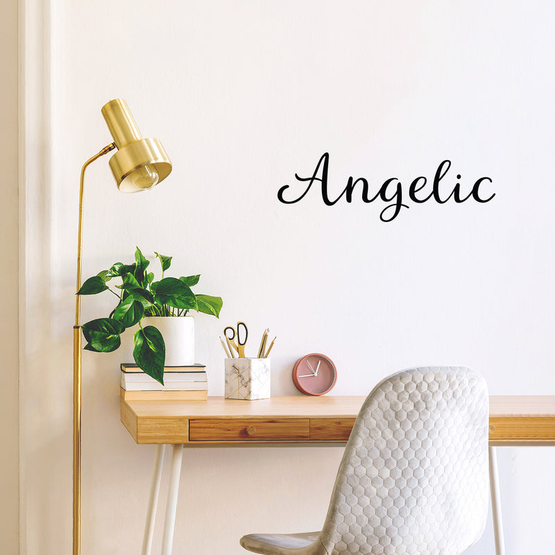 Vinyl Wall Art Decal - Angelic - 8" x 25" - Modern Inspirational Positive Cute Word Quote Sticker For Home School Office Bedroom Closet Kids Room Living Room Decor 3