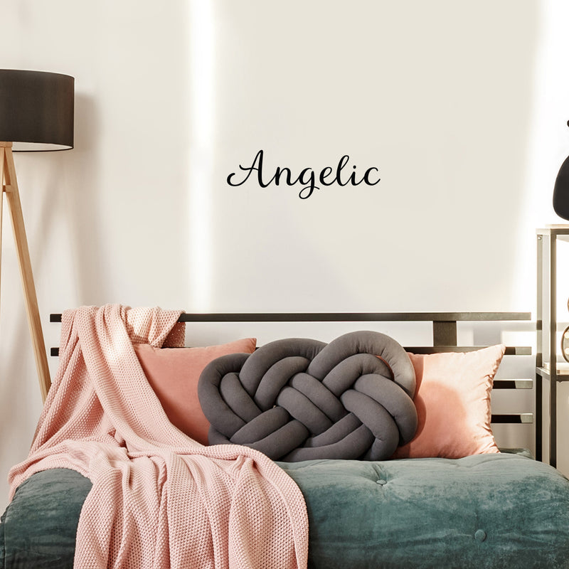 Vinyl Wall Art Decal - Angelic - Modern Inspirational Positive Cute Word Quote Sticker For Home School Office Bedroom Closet Kids Room Living Room Decor 2