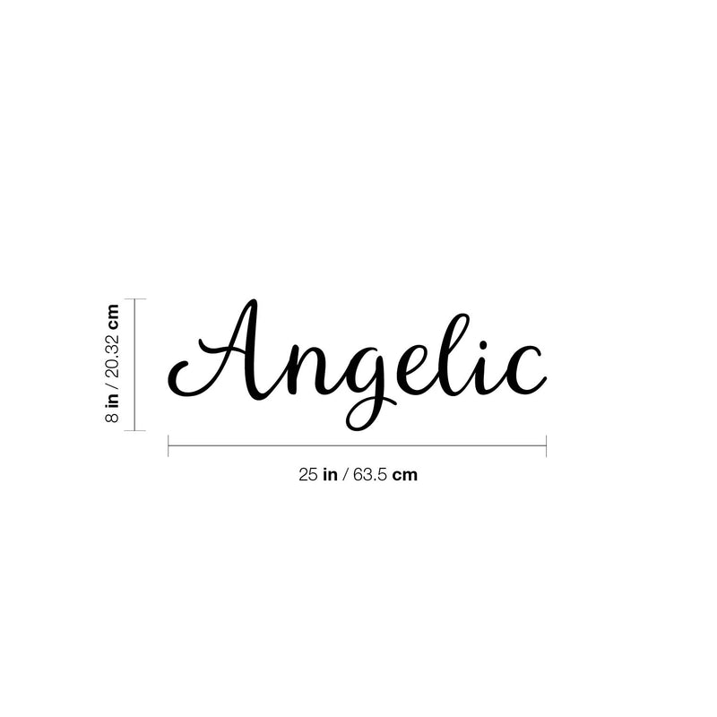 Vinyl Wall Art Decal - Angelic - Modern Inspirational Positive Cute Word Quote Sticker For Home School Office Bedroom Closet Kids Room Living Room Decor 4