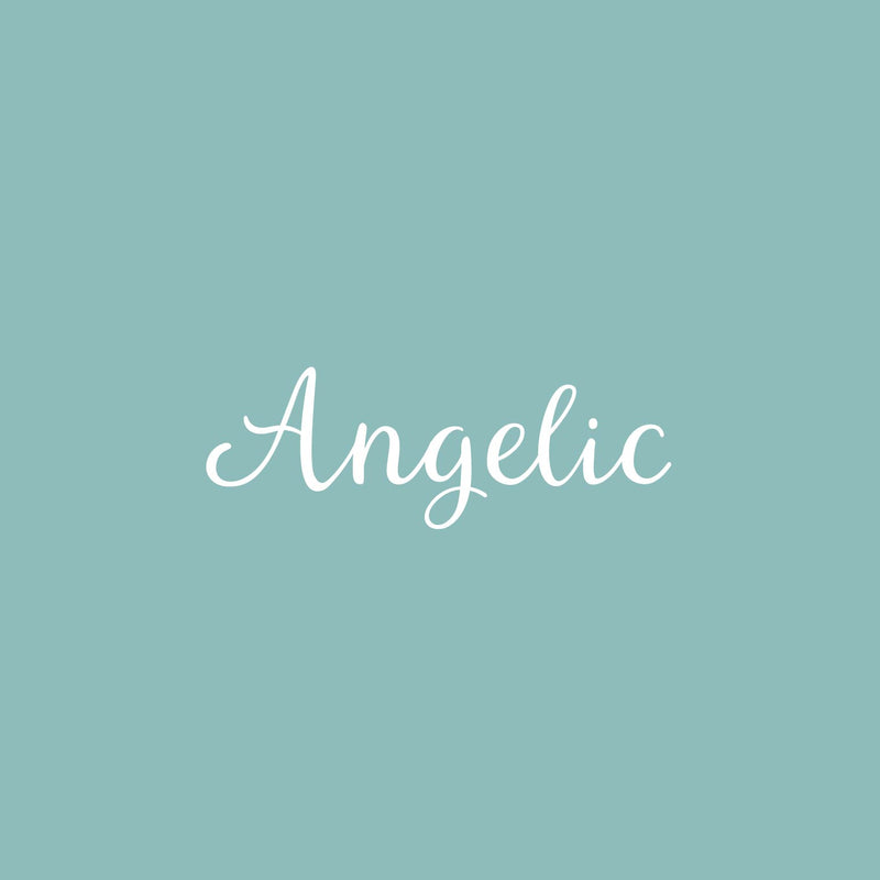 Vinyl Wall Art Decal - Angelic - 8" x 25" - Modern Inspirational Positive Cute Word Quote Sticker For Home School Office Bedroom Closet Kids Room Living Room Decor 1