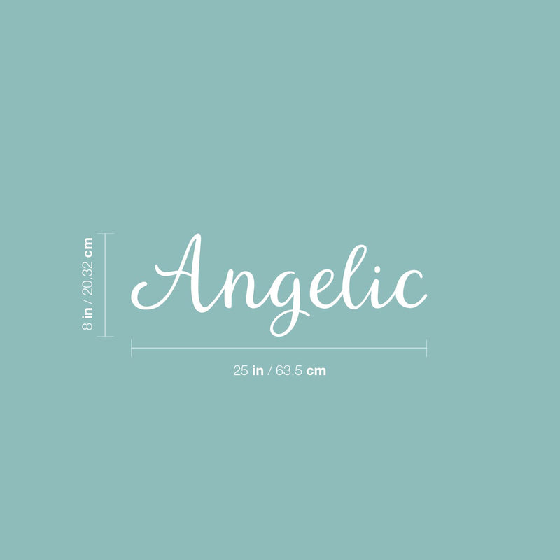 Vinyl Wall Art Decal - Angelic - 8" x 25" - Modern Inspirational Positive Cute Word Quote Sticker For Home School Office Bedroom Closet Kids Room Living Room Decor 4