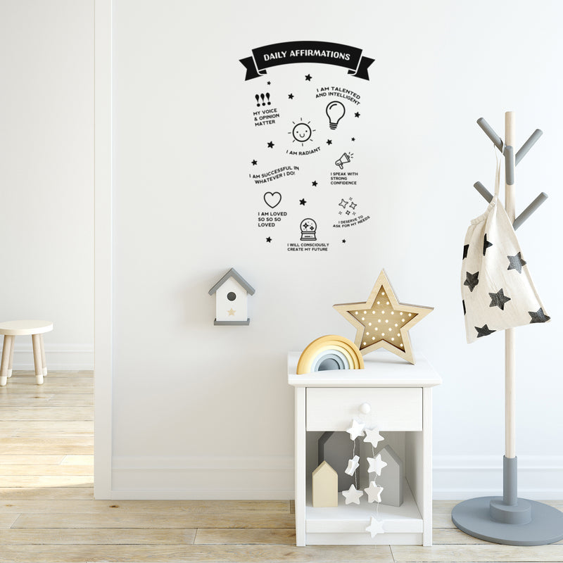 Vinyl Wall Art Decal - Daily Affirmations - Trendy Lovely Inspiring Fun Quote Sticker For Bedroom Living Room Kids Room Playroom Daycare Nursery School Decor 3