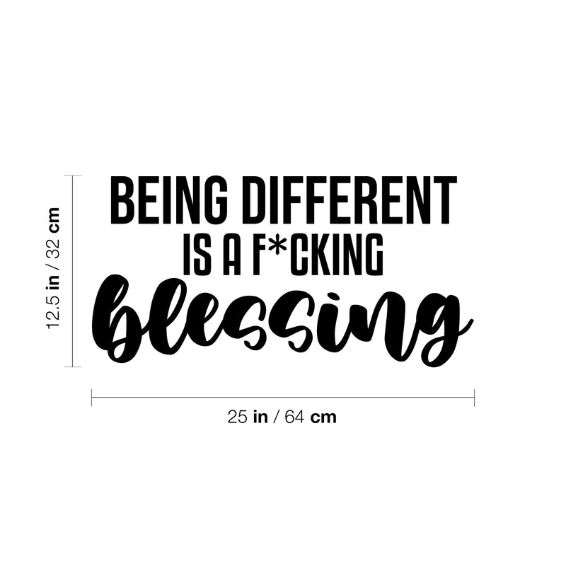 Vinyl Wall Art Decal - Being Different Is A F*cking Blessing - 12. Positive Sarcastic Adult Joke Quote Sticker For Bedroom Office Coffee Shop School Gym Fitness Decor 4