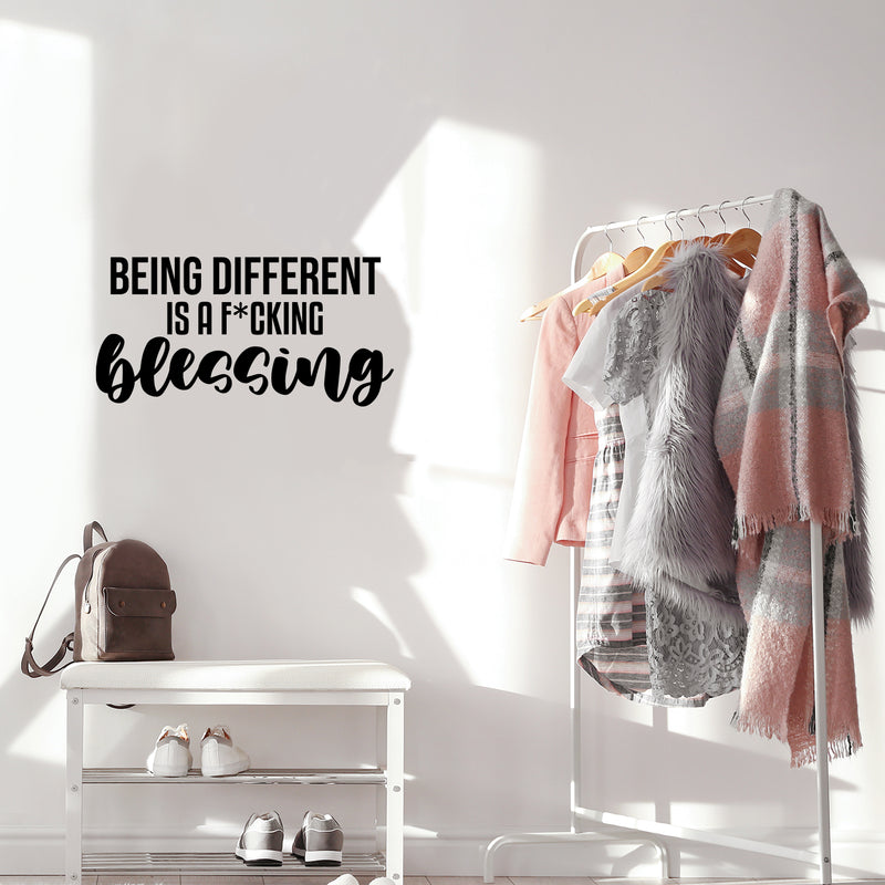 Vinyl Wall Art Decal - Being Different Is A F*cking Blessing - 12. Positive Sarcastic Adult Joke Quote Sticker For Bedroom Office Coffee Shop School Gym Fitness Decor 2