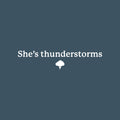 Vinyl Wall Art Decal - She's Thunderstorms - 3" x 20" - Trendy Inspirational Quote Sticker For Girls Home Office Living Room Kids Room Bedroom Makeup Mirror Decor 1