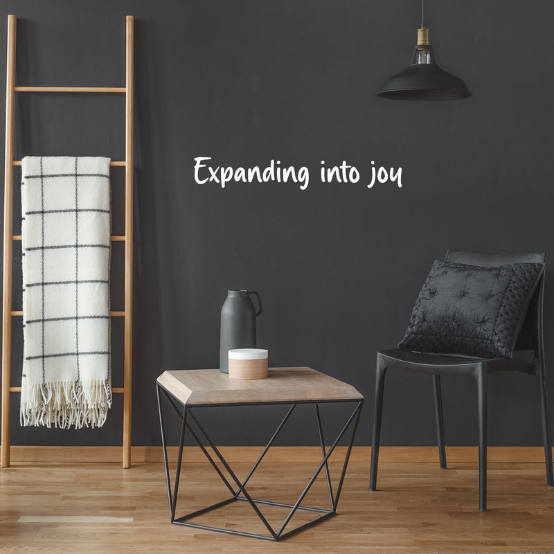 Vinyl Wall Art Decal - Expanding Into Joy - 5" x 30" - Trendy Lovely Inspiring Fun Quote Sticker For Bedroom Living Room Kids Room Playroom Daycare Nursery School Decor 3