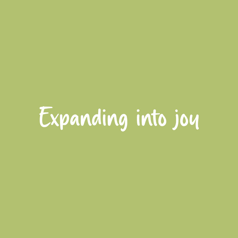 Vinyl Wall Art Decal - Expanding Into Joy - 5" x 30" - Trendy Lovely Inspiring Fun Quote Sticker For Bedroom Living Room Kids Room Playroom Daycare Nursery School Decor 1