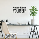 Vinyl Wall Art Decal - Never Limit Yourself - 11.5" x 25" - Trendy Inspirational Positive Self Esteem Quote Sticker For Bedroom Living Room Playroom Classroom Office Decor 2