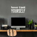 Vinyl Wall Art Decal - Never Limit Yourself - 11.5" x 25" - Trendy Inspirational Positive Self Esteem Quote Sticker For Bedroom Living Room Playroom Classroom Office Decor 2