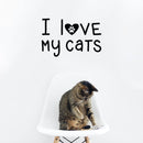 Vinyl Wall Art Decal - I Love My Cats - 16" x 25" - Cat Paw Shape Trendy Inspirational Cute Funny Quote Sticker For Pet Lovers Family Home Bedroom Living Room Decor 3