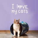 Vinyl Wall Art Decal - I Love My Cats - 16" x 25" - Cat Paw Shape Trendy Inspirational Cute Funny Quote Sticker For Pet Lovers Family Home Bedroom Living Room Decor 2